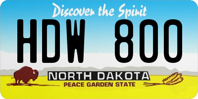 ND license plate HDW800