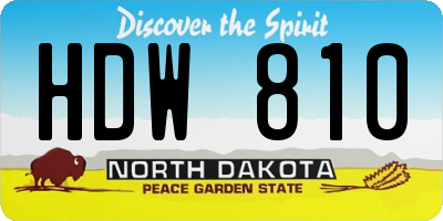ND license plate HDW810
