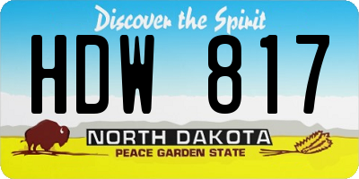 ND license plate HDW817
