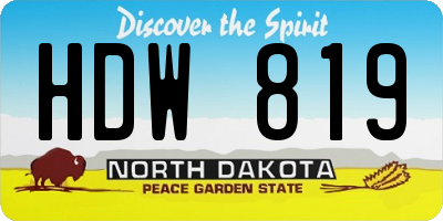 ND license plate HDW819