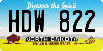 ND license plate HDW822
