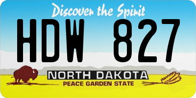 ND license plate HDW827