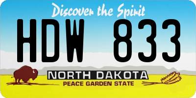 ND license plate HDW833