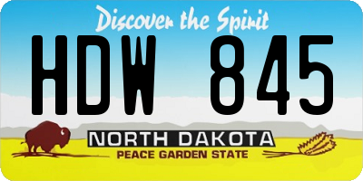 ND license plate HDW845