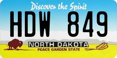 ND license plate HDW849