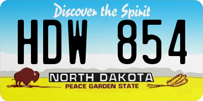 ND license plate HDW854