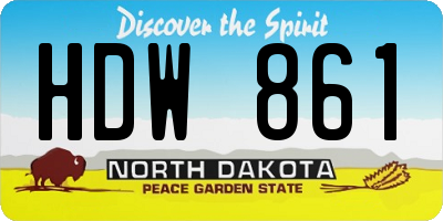 ND license plate HDW861