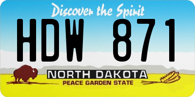 ND license plate HDW871