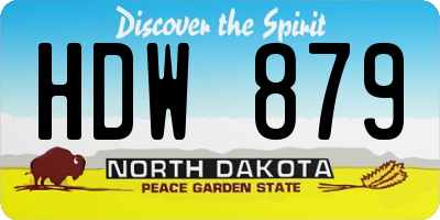 ND license plate HDW879