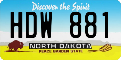 ND license plate HDW881