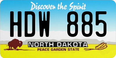 ND license plate HDW885