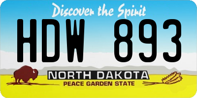 ND license plate HDW893