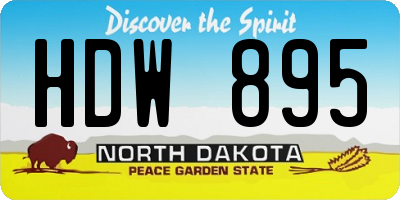 ND license plate HDW895