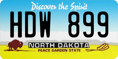 ND license plate HDW899