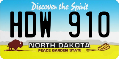ND license plate HDW910