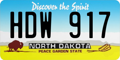 ND license plate HDW917