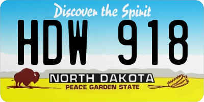 ND license plate HDW918