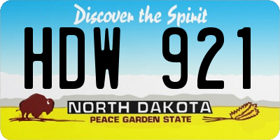 ND license plate HDW921