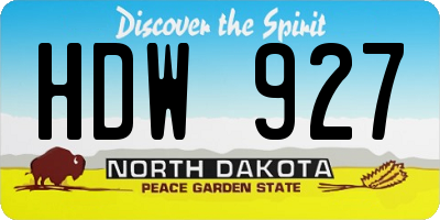 ND license plate HDW927