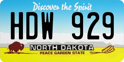 ND license plate HDW929