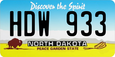 ND license plate HDW933