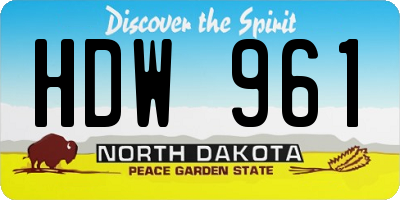 ND license plate HDW961