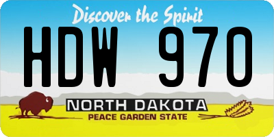 ND license plate HDW970