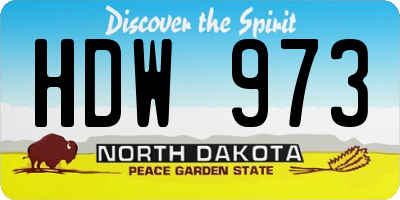 ND license plate HDW973