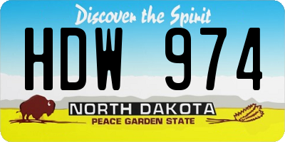 ND license plate HDW974