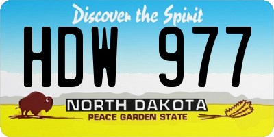 ND license plate HDW977