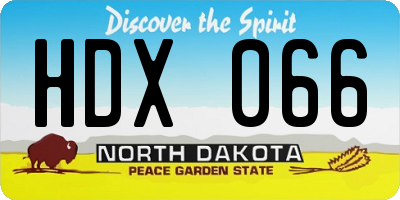 ND license plate HDX066
