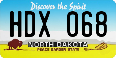 ND license plate HDX068