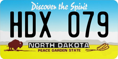 ND license plate HDX079