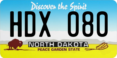 ND license plate HDX080