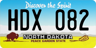 ND license plate HDX082