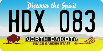 ND license plate HDX083
