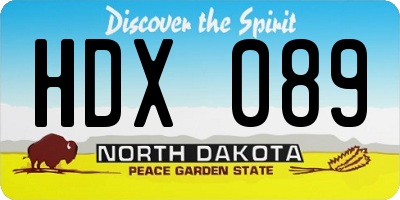 ND license plate HDX089