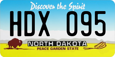 ND license plate HDX095