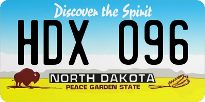 ND license plate HDX096