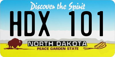 ND license plate HDX101