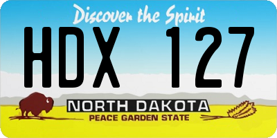 ND license plate HDX127
