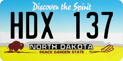 ND license plate HDX137