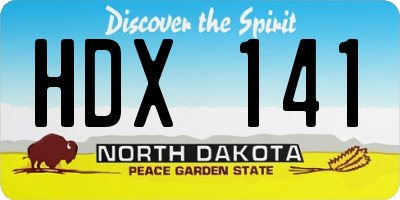 ND license plate HDX141