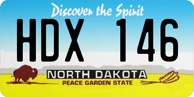 ND license plate HDX146