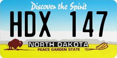 ND license plate HDX147