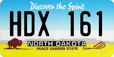 ND license plate HDX161
