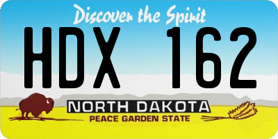 ND license plate HDX162