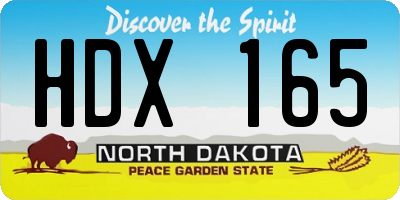 ND license plate HDX165