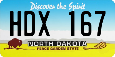 ND license plate HDX167