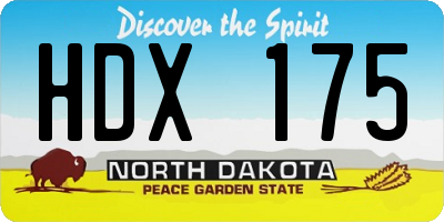 ND license plate HDX175
